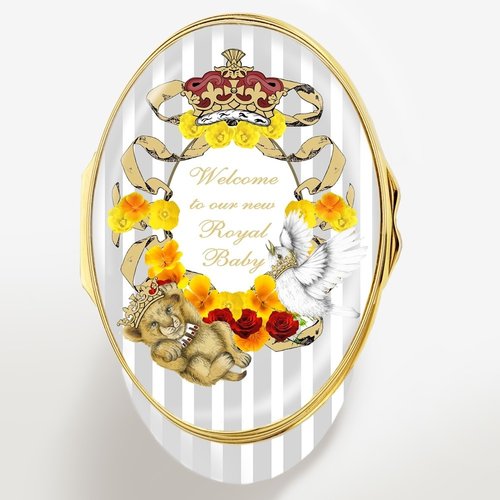 Halcyon Days Halcyon Days Welcome to Our New Royal Baby Sussex Enamel Box Halcyon Days Halcyon Days Welcome to Our New Royal Baby Sussex Enamel Box
