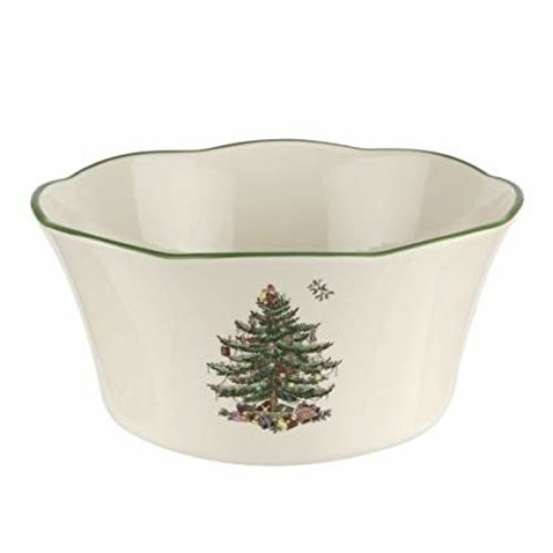 Spode Spode Christmas Tree Flared Scalloped Bowl Spode Spode Christmas Tree Flared Scalloped Bowl