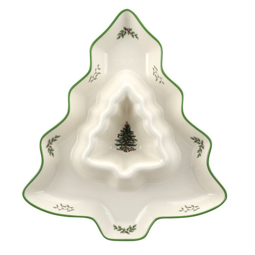 Spode Spode Christmas Tree Chip and Dip Spode Spode Christmas Tree Chip and Dip