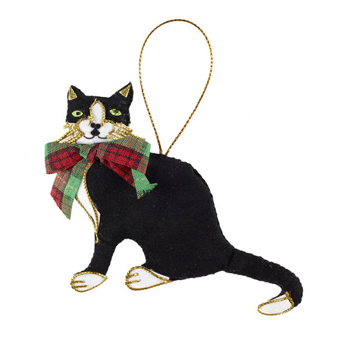 St. Nicolas St. Nicolas Scottish Cat with Tartan Bow St. Nicolas St. Nicolas Scottish Cat with Tartan Bow