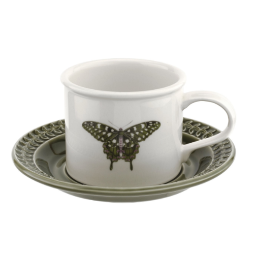 Portmeirion Botanic Garden Harmony Forest Green Teacup & Saucer Portmeirion Botanic Garden Harmony Forest Green Teacup & Saucer