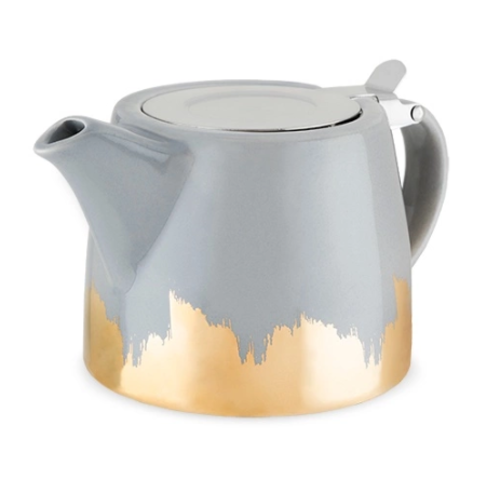 Pinky Up Harper Grey and Gold Ceramic Teapot & Infuser Pinky Up Harper Grey and Gold Ceramic Teapot & Infuser