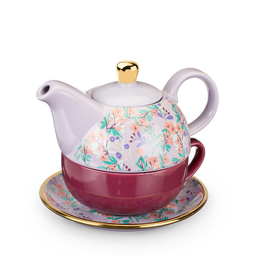Pinky Up Addison Wildflower Purple Tea For One Set Pinky Up Addison Wildflower Purple Tea For One Set