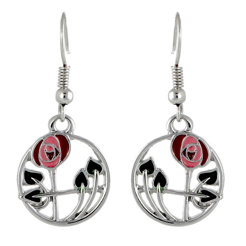 Mackintosh Rose in Circle Earrings Mackintosh Rose in Circle Earrings