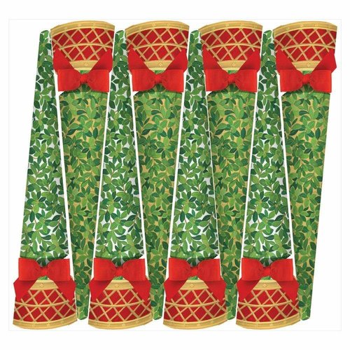 Caspari Caspari Boxwood Topiary Ivory/Gold Crackers 8 Count Caspari Caspari Boxwood Topiary Ivory/Gold Crackers 8 Count
