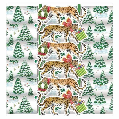 Caspari Leopards in Snow Crackers 6 Count Caspari Leopards in Snow Crackers 6 Count