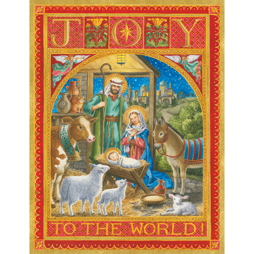 Caspari Joy to the World Boxed Christmas Cards Caspari Joy to the World Boxed Christmas Cards
