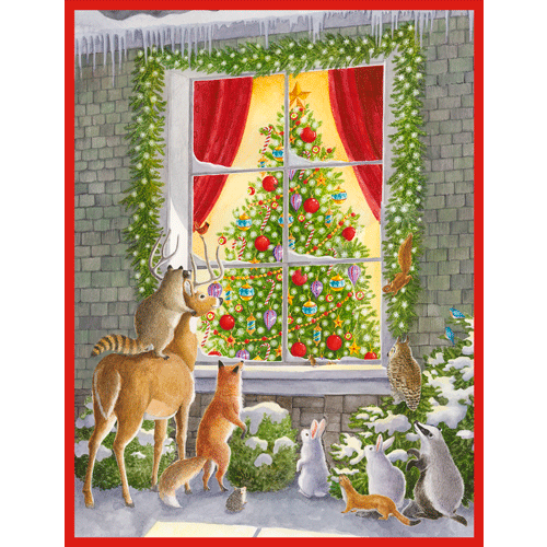 Caspari Woodland Animals at the Window Boxed Christmas Cards Caspari Woodland Animals at the Window Boxed Christmas Cards