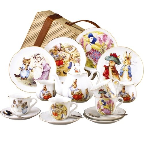 peter rabbit tea set in picnic basket