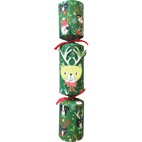 Caspari Caspari Cat With Antlers Pet Toy Christmas Cracker Caspari Caspari Cat With Antlers Pet Toy Christmas Cracker