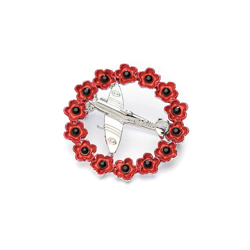 Spitfire in Poppy Wreath Brooch Spitfire in Poppy Wreath Brooch