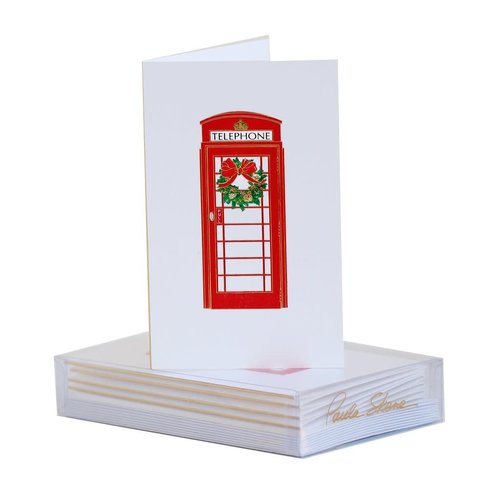 Paula Skene Paula Skene London Phone Booth Wreath Mini Note Cards Paula Skene Paula Skene London Phone Booth Wreath Mini Note Cards