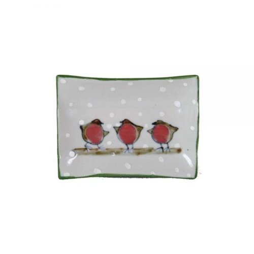 Highland Stoneware Highland Stoneware Small Rectangle: Robin Highland Stoneware Highland Stoneware Small Rectangle: Robin