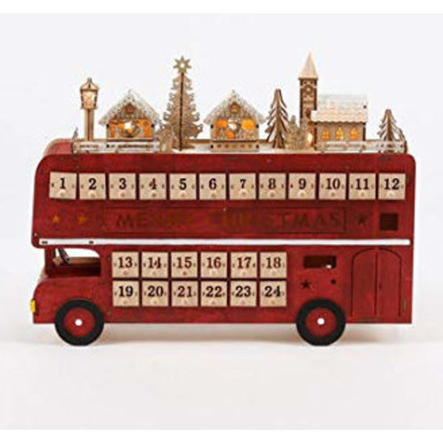 Double Decker Bus Wooden Advent Calendar Double Decker Bus Wooden Advent Calendar