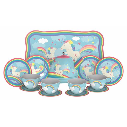 Schylling Schylling Unicorn Tin Tea Set Schylling Schylling Unicorn Tin Tea Set