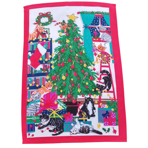 Ulster Weavers Christmas Tree Cats Tea Towel Ulster Weavers Christmas Tree Cats Tea Towel