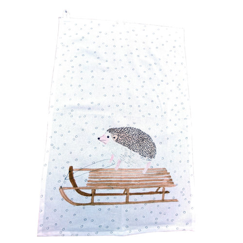 Creative Co-Op Sled Hedgehog Tea Towel Creative Co-Op Sled Hedgehog Tea Towel