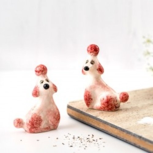 Hannah Turner Hannah Turner Salt & Pepper Shakers Poodle Pink Hannah Turner Hannah Turner Salt & Pepper Shakers Poodle Pink