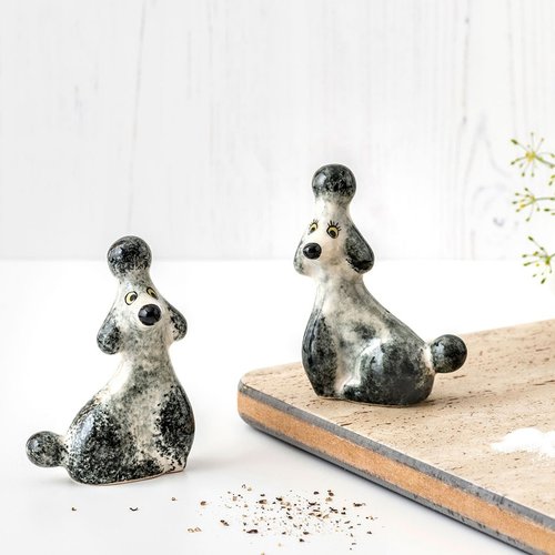 Hannah Turner Hannah Turner Poodle Grey Salt & Pepper Shakers Hannah Turner Hannah Turner Poodle Grey Salt & Pepper Shakers