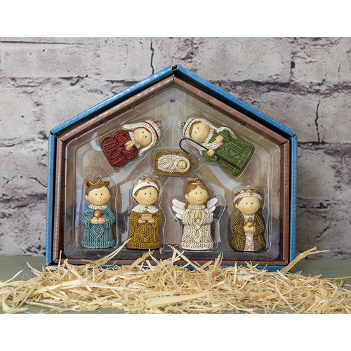 Sweater Children Nativity Ornament Set Sweater Children Nativity Ornament Set