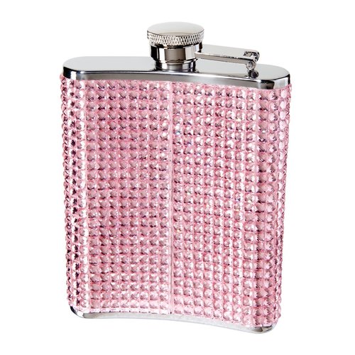Pink Stainless Steel Glitter Flask Pink Stainless Steel Glitter Flask