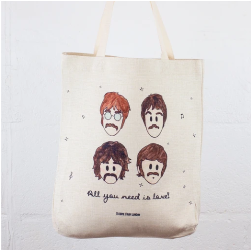 Linen Tote Bag-All You Need Is Love Linen Tote Bag-All You Need Is Love