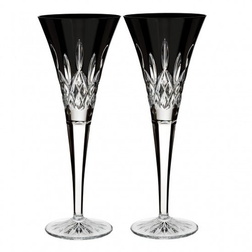 Waterford Waterford Crystal Lismore Black Toasting Flute Pair Waterford Waterford Crystal Lismore Black Toasting Flute Pair
