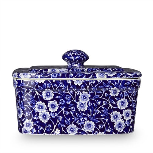 Burleigh Pottery Calico Blue Butter Dish Burleigh Pottery Calico Blue Butter Dish