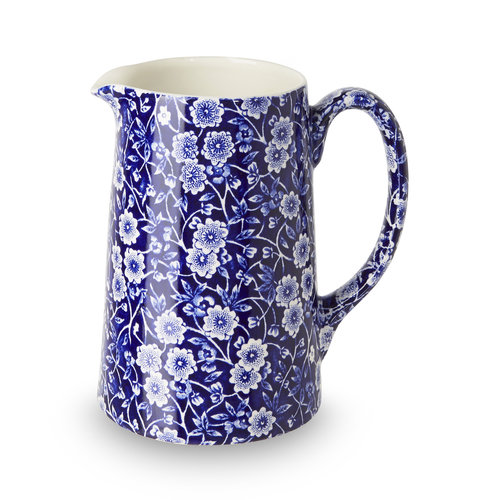 Burleigh Pottery Calico Blue Medium Tankard Jug Burleigh Pottery Calico Blue Medium Tankard Jug