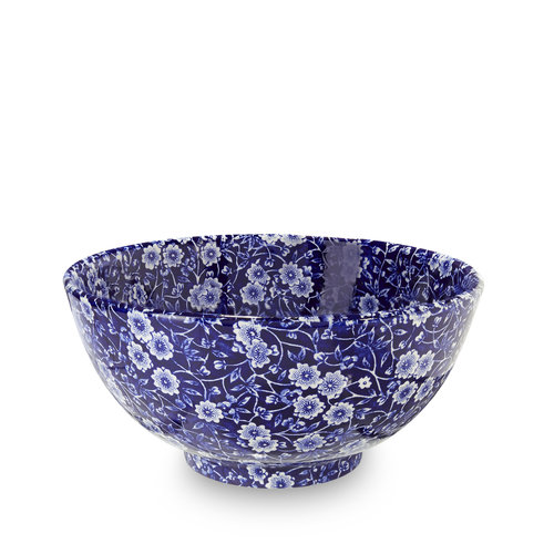 Burleigh Pottery Calico Blue Medium Footed Bowl Burleigh Pottery Calico Blue Medium Footed Bowl
