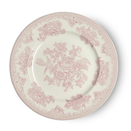 Burleigh Pottery Asiatic Pheasants Pink Dinner Plate Burleigh Pottery Asiatic Pheasants Pink Dinner Plate