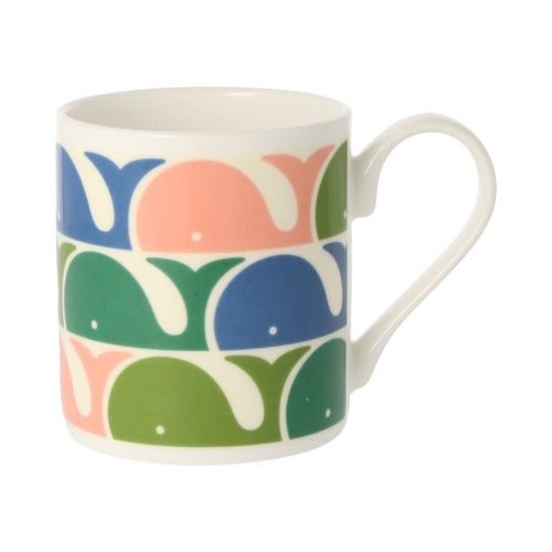 Orla Kiely Whale Print Pink Mug Orla Kiely Whale Print Pink Mug
