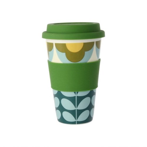 Orla Kiely Summer Flower Stem Blue/Yellow Travel Mug Orla Kiely Summer Flower Stem Blue/Yellow Travel Mug