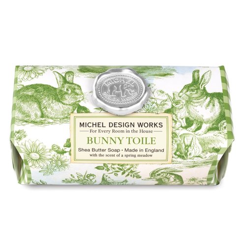 Michel Design Works Bunny Toile Large Soap Bar Michel Design Works Bunny Toile Large Soap Bar