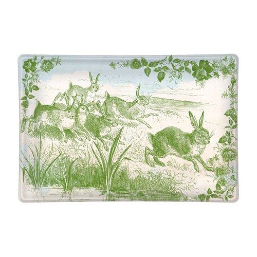 Michel Design Works Bunny Toile Glass Soap Dish Michel Design Works Bunny Toile Glass Soap Dish