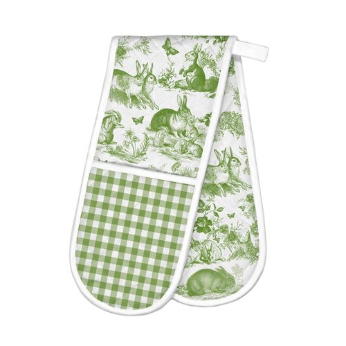 Michel Design Works Bunny Toile Double Oven Glove Michel Design Works Bunny Toile Double Oven Glove