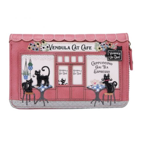 Vendula Cat Cafe Medium Ziparound Wallet Vendula Cat Cafe Medium Ziparound Wallet