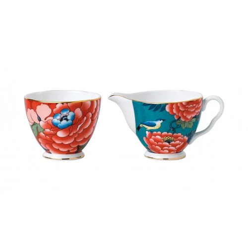 Wedgwood Wedgwood Paeonia Blush Cream & Sugar Wedgwood Wedgwood Paeonia Blush Cream & Sugar