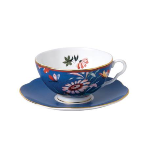 Wedgwood Paeonia Blush Teacup & Saucer Blue Wedgwood Paeonia Blush Teacup & Saucer Blue