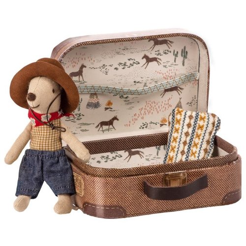 Maileg Little Brother Cowboy Mouse in Suitcase Maileg Little Brother Cowboy Mouse in Suitcase