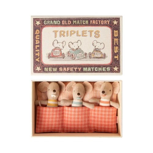 Maileg Maileg Baby Mice Triplets in Matchbox Maileg Maileg Baby Mice Triplets in Matchbox