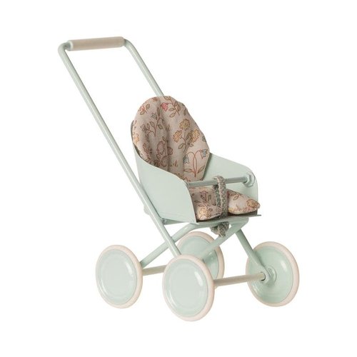 Maileg Maileg Micro Stroller Sky Blue Maileg Maileg Micro Stroller Sky Blue