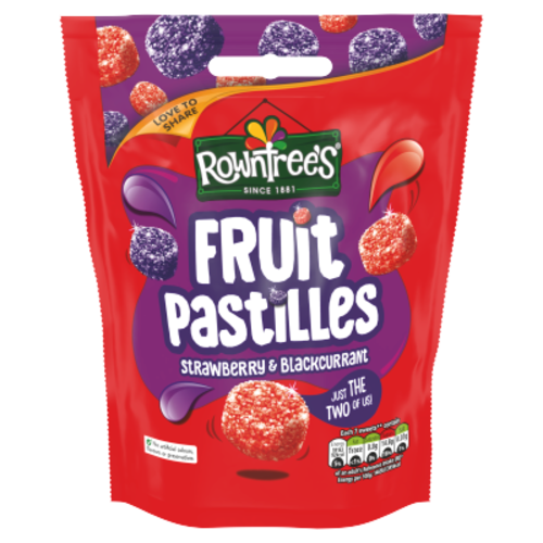 Rowntree's Rowntrees Fruit Pastilles Strawberry & Blackcurrant Rowntree's Rowntrees Fruit Pastilles Strawberry & Blackcurrant