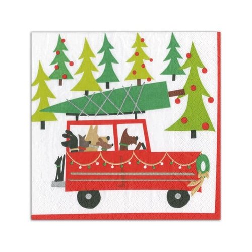 Caspari Doggy Tree Adventure Cocktail Napkins Caspari Doggy Tree Adventure Cocktail Napkins