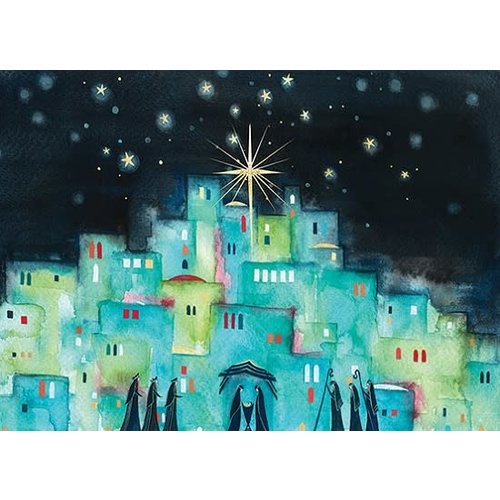 Blue Village With Stars Boxed Cards Blue Village With Stars Boxed Cards