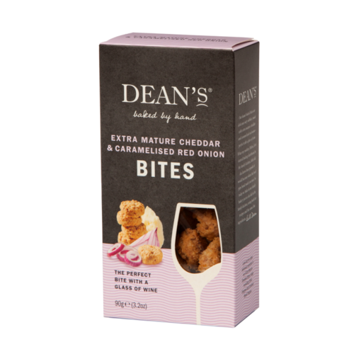 Deans Extra Mature Cheddar and Carmelised Red Onion Bites Deans Extra Mature Cheddar and Carmelised Red Onion Bites