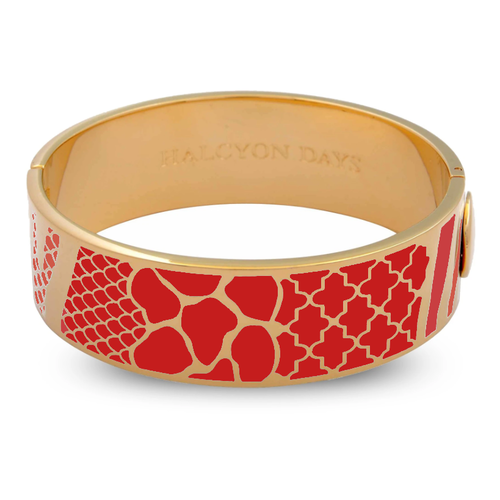 Halcyon Days Halcyon Days Wildlife Bangle - Red and Gold Halcyon Days Halcyon Days Wildlife Bangle - Red and Gold