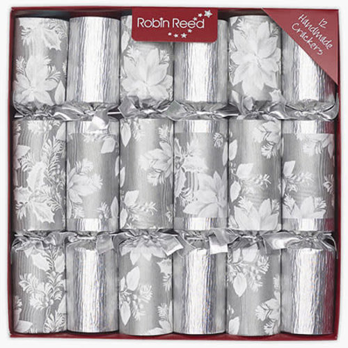 Robin Reed Silver Poinsettia Christmas Cracker Robin Reed Silver Poinsettia Christmas Cracker