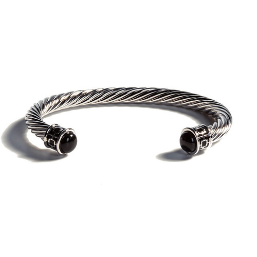 Halcyon Days Maya Black and Palladium Torque Bangle Halcyon Days Maya Black and Palladium Torque Bangle