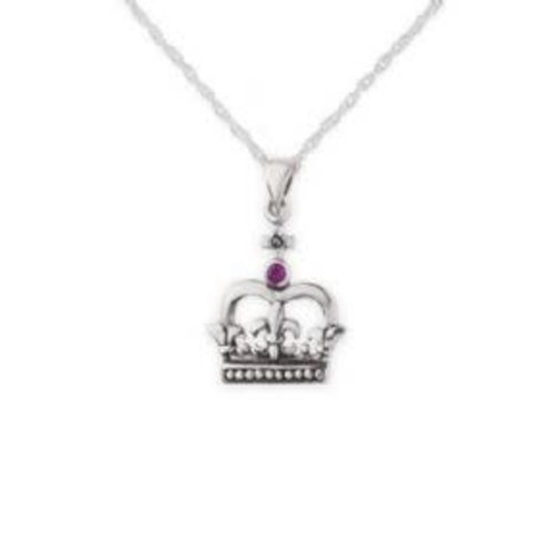 Hamilton & Young Silver Scottish Crown Pendant with Ruby Colour Stone Hamilton & Young Silver Scottish Crown Pendant with Ruby Colour Stone